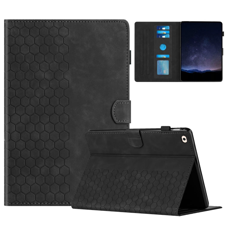 For iPad Pro 9.7 / 9.7 2018 / 2017 Honeycomb Embossed Leather Smart Tablet Case(Black) - iPad 9.7 (2018) & (2017) Cases by buy2fix | Online Shopping UK | buy2fix