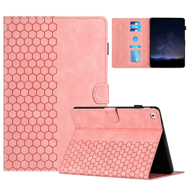 For iPad Pro 9.7 / 9.7 2018 / 2017 Honeycomb Embossed Leather Smart Tablet Case(Pink) - iPad 9.7 (2018) & (2017) Cases by buy2fix | Online Shopping UK | buy2fix