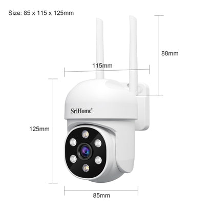 SriHome SH061 2MP AI Humanoid Tracking Infrared Night Vision Camera(EU Plug) - Wireless Camera by SriHome | Online Shopping UK | buy2fix