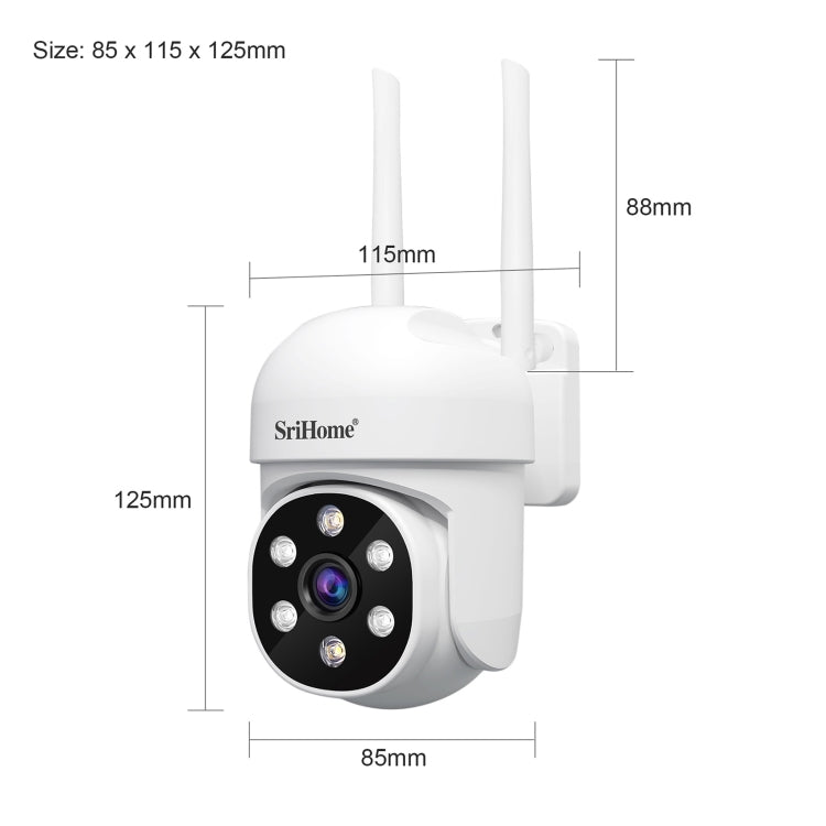 SriHome SH061 2MP AI Humanoid Tracking Infrared Night Vision Camera(UK Plug) - Wireless Camera by SriHome | Online Shopping UK | buy2fix