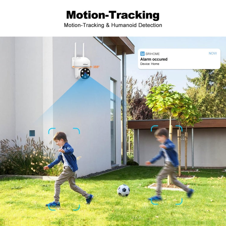 SriHome SH061 2MP AI Humanoid Tracking Infrared Night Vision Camera(EU Plug) - Wireless Camera by SriHome | Online Shopping UK | buy2fix