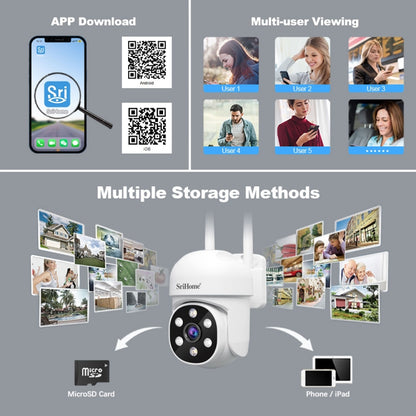 SriHome SH061 2MP AI Humanoid Tracking Infrared Night Vision Camera(UK Plug) - Wireless Camera by SriHome | Online Shopping UK | buy2fix