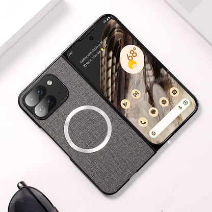 For Google Pixel 9 Pro Fold CD Magsafe Magnetic Cloth Texture Phone Case(Grey) by buy2fix