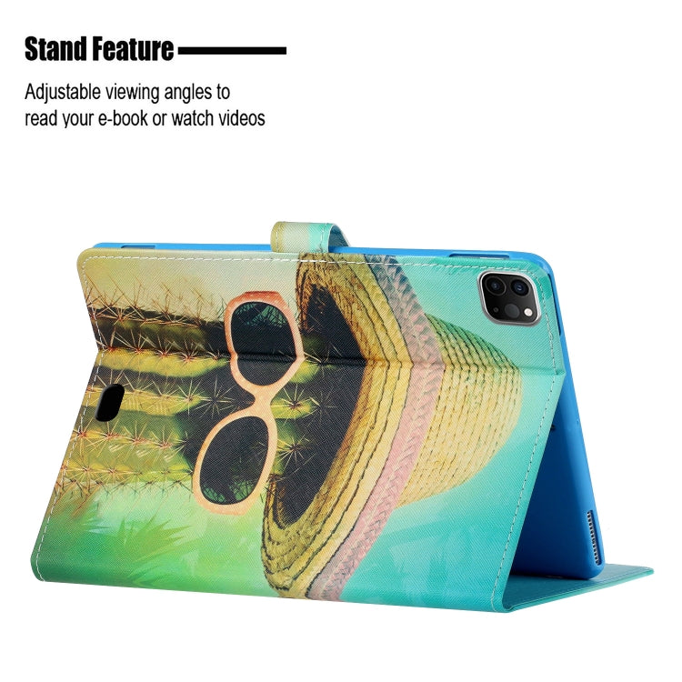 For iPad Pro 11 2024 Colored Drawing Pattern Flip Leather Smart Tablet Case(Cactus) - iPad Pro 11 2024 Cases by buy2fix | Online Shopping UK | buy2fix