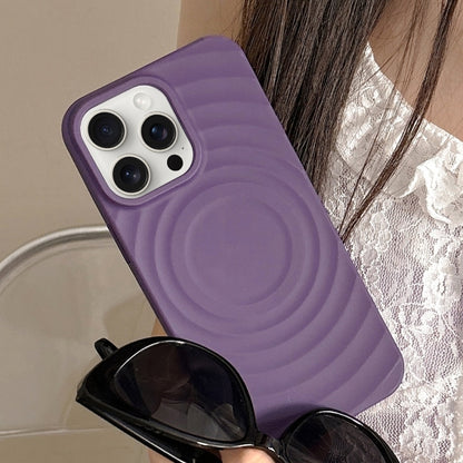 For iPhone 16 Pro Frosted Wave Texture MagSafe Magnetic TPU Phone Case(Purple) - iPhone 16 Pro Cases by buy2fix | Online Shopping UK | buy2fix