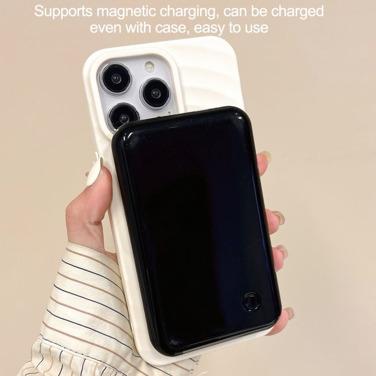 For iPhone 16 Plus Frosted Wave Texture MagSafe Magnetic TPU Phone Case(White) - iPhone 16 Plus Cases by buy2fix | Online Shopping UK | buy2fix