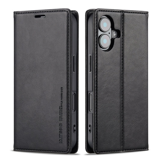 For iPhone 16 LC.IMEEKE RFID Anti-theft Leather Phone Case(Black) - iPhone 16 Cases by LC.IMEEKE | Online Shopping UK | buy2fix