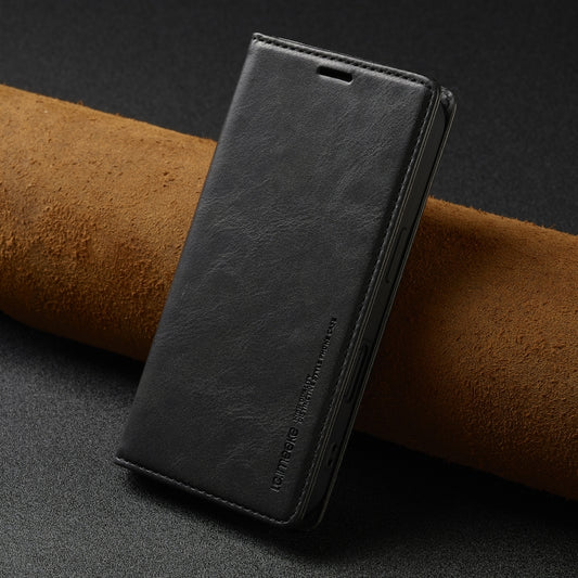 For iPhone 16 LC.IMEEKE RFID Anti-theft Leather Phone Case(Black) by LC.IMEEKE