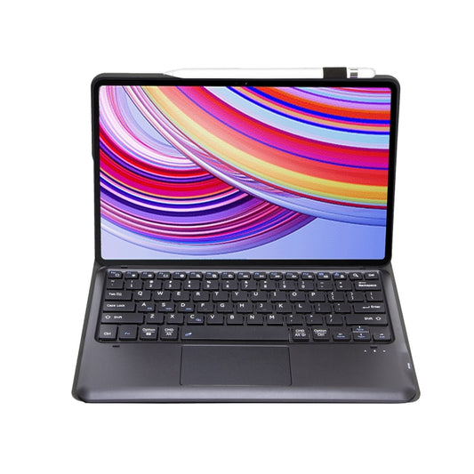 For Xiaomi Redmi Pad Pro 12.1 A0N11-A Detachable Bluetooth Keyboard TPU Lambskin Leather Tablet Case with Touchpad(Black) by buy2fix