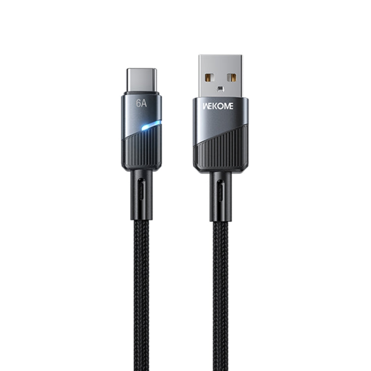WK WDC-36a Intelligent Power-off 1m 6A USB to Type-C Fast Charging Data Cable(Black) - USB-C & Type-C Cable by WK | Online Shopping UK | buy2fix