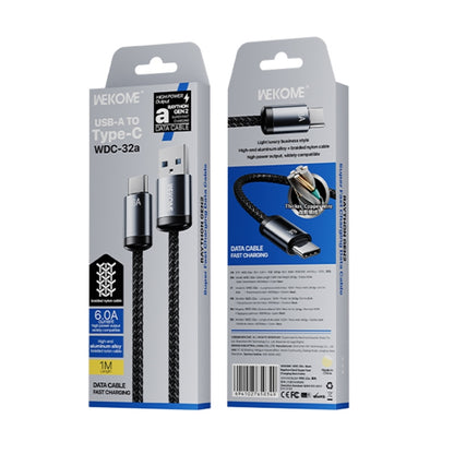 WK WDC-32a Raython Gen2 1m 6A USB to Type-C Fast Charging Data Cable(Black) - USB-C & Type-C Cable by WK | Online Shopping UK | buy2fix
