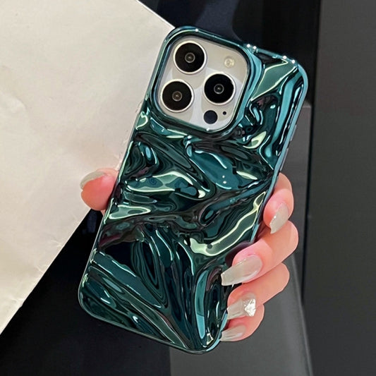 For iPhone 16 Pro Water Ripple Electroplating Paint TPU Phone Case(Bright Green) by buy2fix