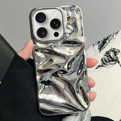 For iPhone 16 Pro Water Ripple Electroplating Paint TPU Phone Case(Bright Silver) - iPhone 16 Pro Cases by buy2fix | Online Shopping UK | buy2fix