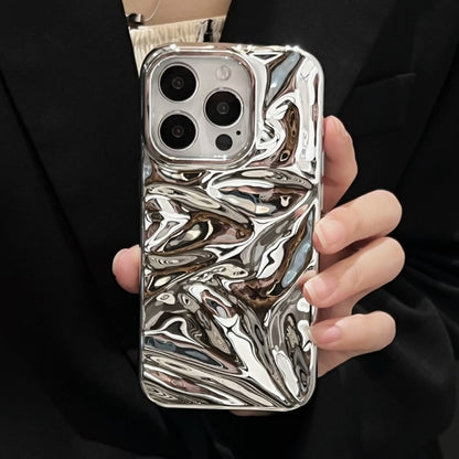 For iPhone 16 Pro Water Ripple Electroplating Paint TPU Phone Case(Bright Silver) - iPhone 16 Pro Cases by buy2fix | Online Shopping UK | buy2fix