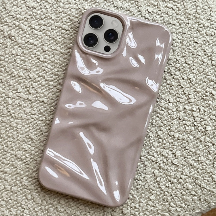 For iPhone 16 Pro Water Ripple Electroplating Paint TPU Phone Case(Pink Brown) - iPhone 16 Pro Cases by buy2fix | Online Shopping UK | buy2fix