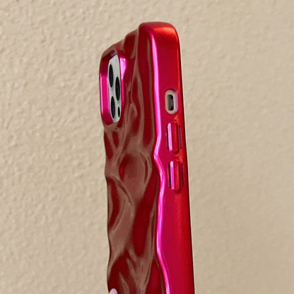 For iPhone 16 Pro Water Ripple Electroplating Paint TPU Phone Case(Rose Red) - iPhone 16 Pro Cases by buy2fix | Online Shopping UK | buy2fix