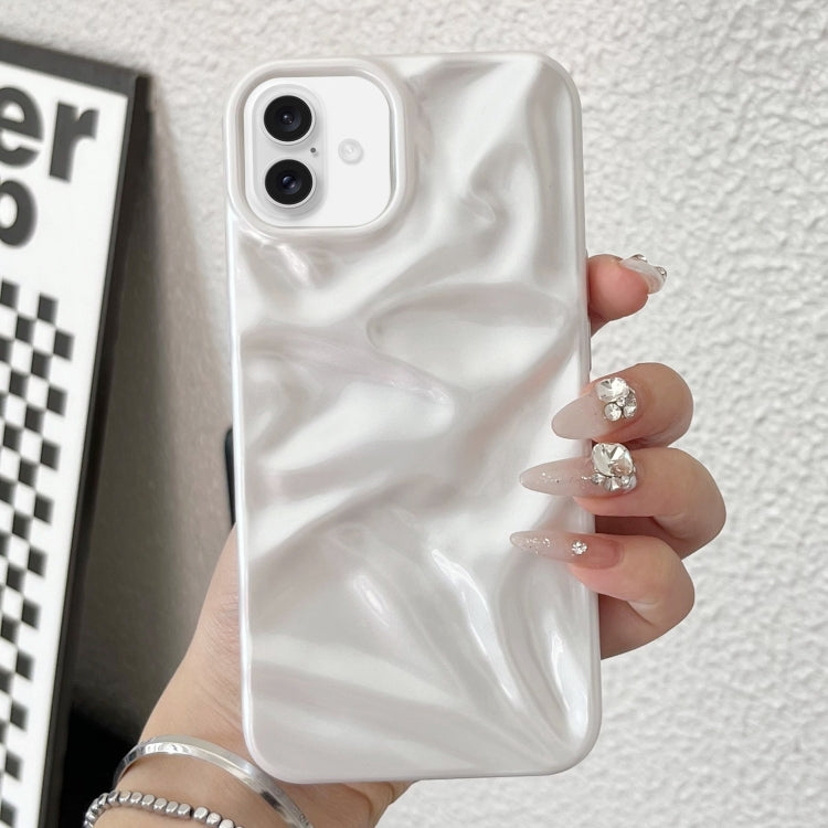 For iPhone 16 Plus Water Ripple Electroplating Paint TPU Phone Case(White) - iPhone 16 Plus Cases by buy2fix | Online Shopping UK | buy2fix