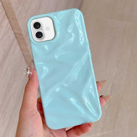 For iPhone 16 Water Ripple Electroplating Paint TPU Phone Case(Sky Blue) by buy2fix