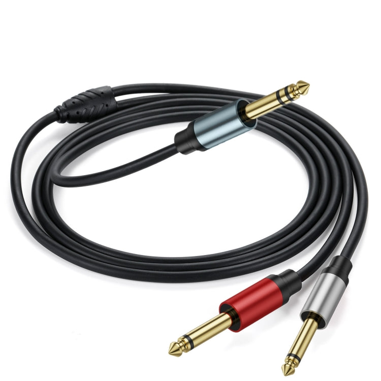 3m Gold Plated 6.35mm Male Dual Sound TRS Stereo to 2 x 6.35mm Male TS Mono Y Splitter Adapter Audio Cable(Black) - Video & Audio Cable by buy2fix | Online Shopping UK | buy2fix
