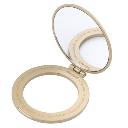 CPS-053 Magnetic Folding Phone Ring Holder with Mirror(Gold) - Ring Holder by buy2fix | Online Shopping UK | buy2fix