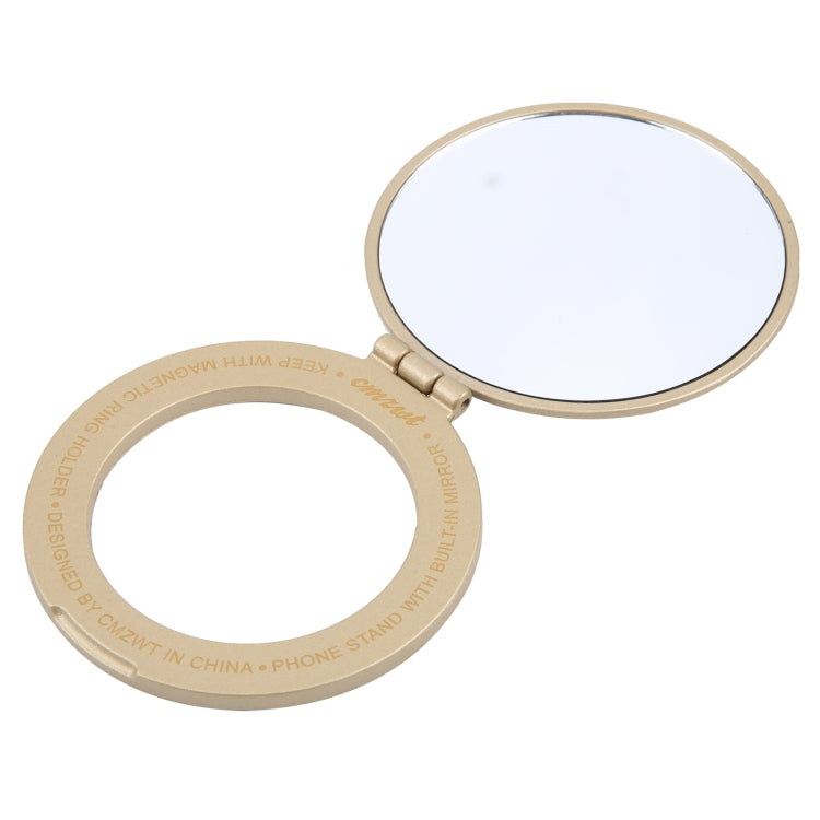 CPS-053 Magnetic Folding Phone Ring Holder with Mirror(Gold) - Ring Holder by buy2fix | Online Shopping UK | buy2fix
