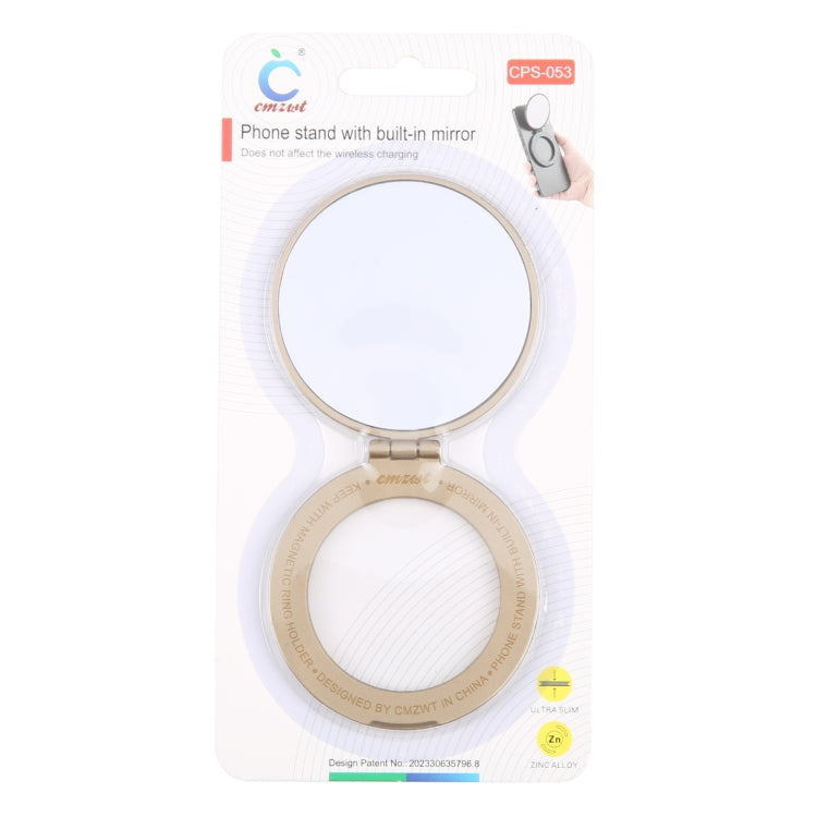 CPS-053 Magnetic Folding Phone Ring Holder with Mirror(Gold) - Ring Holder by buy2fix | Online Shopping UK | buy2fix
