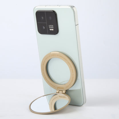 CPS-053 Magnetic Folding Phone Ring Holder with Mirror(Gold) - Ring Holder by buy2fix | Online Shopping UK | buy2fix