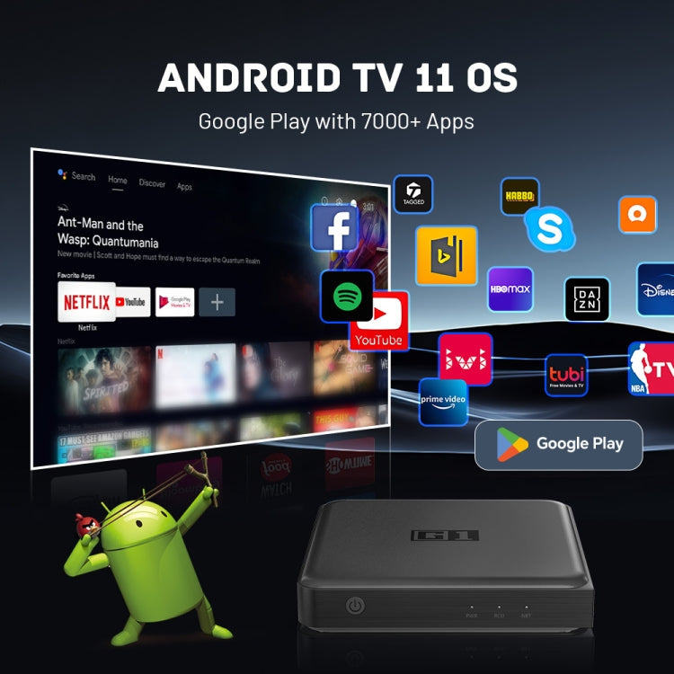 G1 Cortex-A55 Android 11 Quad-core CPU 4K HD Internet Set-top Box with Remote Control, 4GB+32GB(AU Plug) - Others by buy2fix | Online Shopping UK | buy2fix