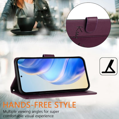 For Google Pixel 9 Pro XL Smile Embossing RFID Leather Phone Case(Violet) - Google Cases by buy2fix | Online Shopping UK | buy2fix