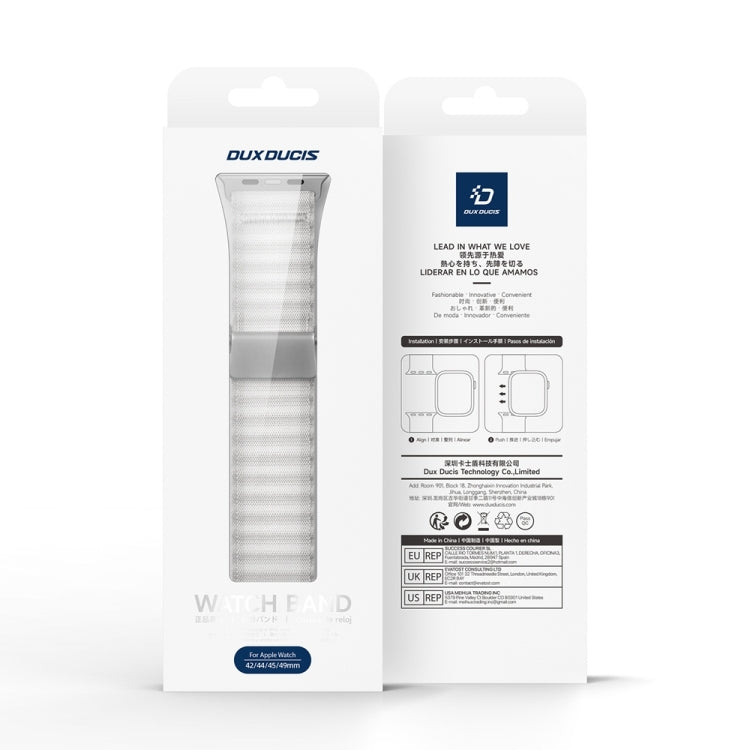 For Apple Watch Series 9 45mm DUX DUCIS YC Series Ocean Nylon Watch Band(White) - Watch Bands by DUX DUCIS | Online Shopping UK | buy2fix