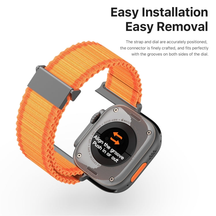 For Apple Watch Series 9 45mm DUX DUCIS YC Series Ocean Nylon Watch Band(Orange) - Watch Bands by DUX DUCIS | Online Shopping UK | buy2fix