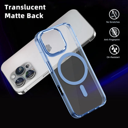 For iPhone 16 Pro Ice Color Magnetic Series Magsafe Magnetic PC Hybrid TPU Phone Case(Far Peak Blue) - iPhone 16 Pro Cases by buy2fix | Online Shopping UK | buy2fix