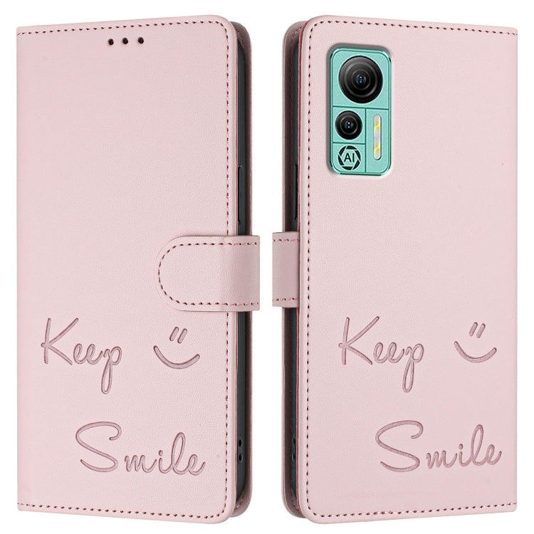 For Ulefone Note 14 Smile Embossing RFID Leather Phone Case(Pink) by buy2fix