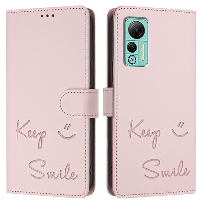 For Ulefone Note 14 Smile Embossing RFID Leather Phone Case(Pink) by buy2fix