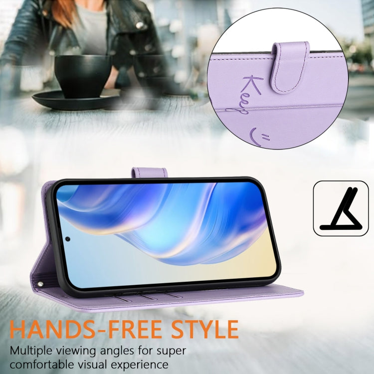 For Ulefone Note 14 Smile Embossing RFID Leather Phone Case(Light Purple) by buy2fix