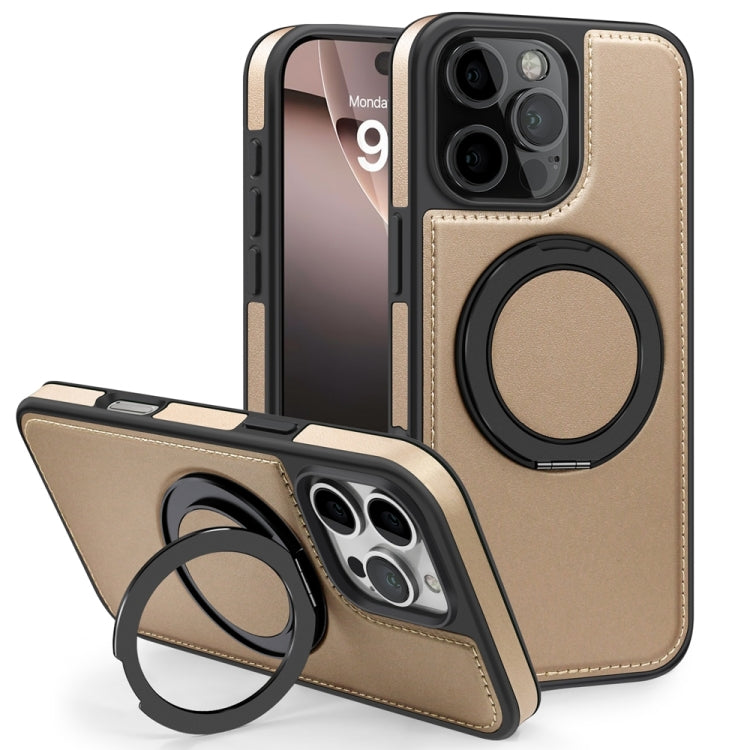 For iPhone 16 Pro Max Yashi 360 Degree Rotating MagSafe Holder Phone Case(Desert Gold) - iPhone 16 Pro Max Cases by buy2fix | Online Shopping UK | buy2fix