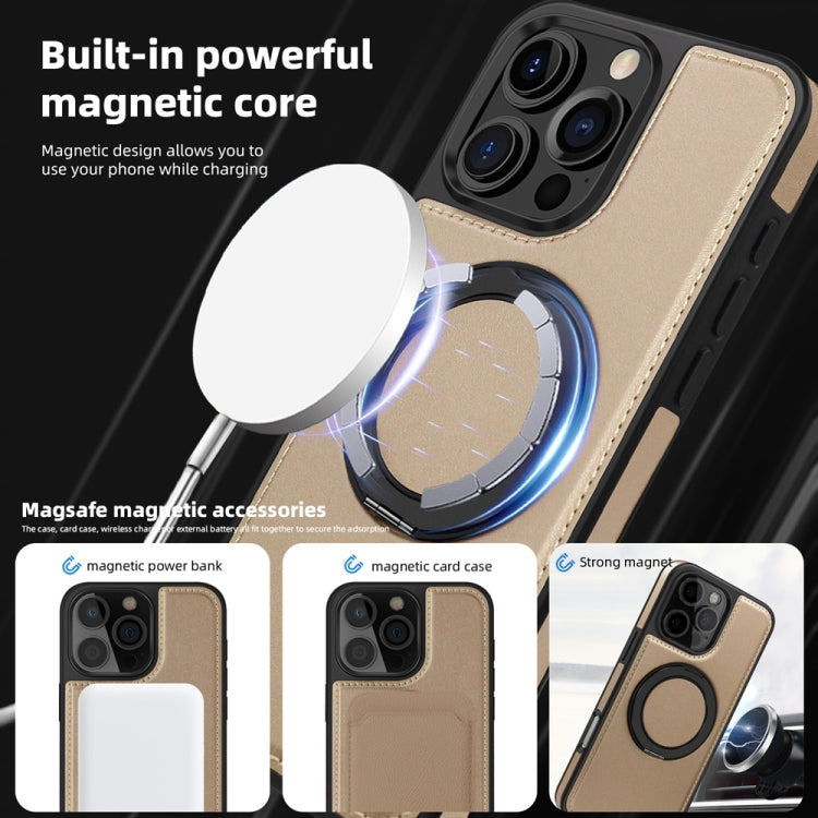 For iPhone 16 Pro Max Yashi 360 Degree Rotating MagSafe Holder Phone Case(Desert Gold) - iPhone 16 Pro Max Cases by buy2fix | Online Shopping UK | buy2fix