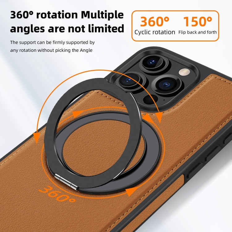 For iPhone 16 Pro Yashi 360 Degree Rotating MagSafe Holder Phone Case(Brown) - iPhone 16 Pro Cases by buy2fix | Online Shopping UK | buy2fix