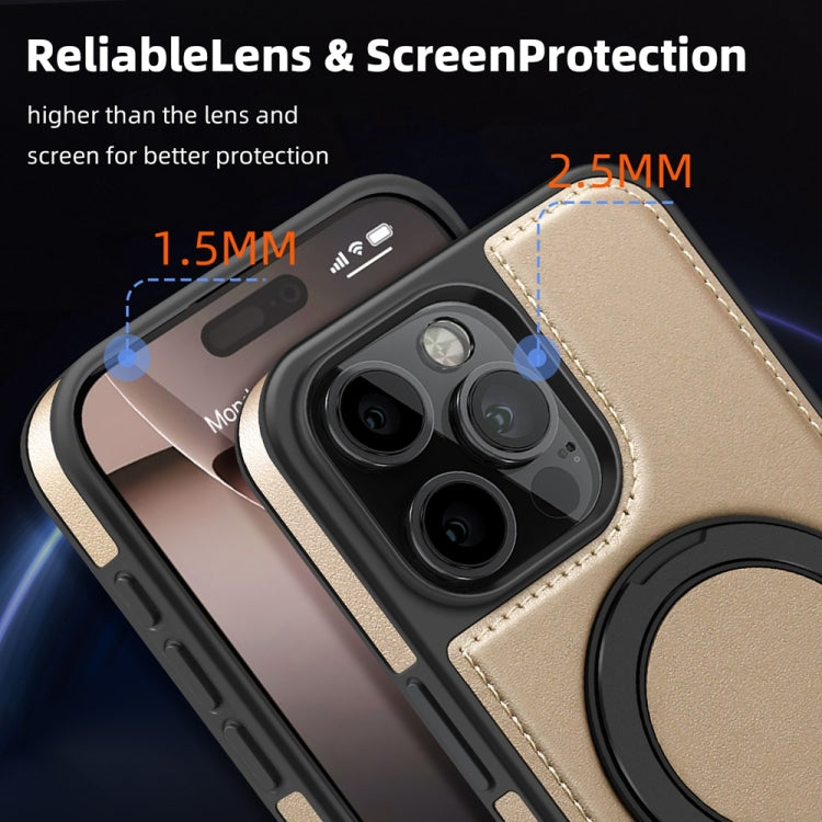For iPhone 16 Pro Yashi 360 Degree Rotating MagSafe Holder Phone Case(Desert Gold) - iPhone 16 Pro Cases by buy2fix | Online Shopping UK | buy2fix
