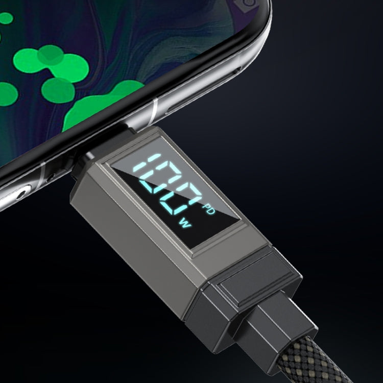 WK WDC-39 Smart Digital Display 1.2m 66W USB to Type-C Fast Charging Data Cable(Black Grey) - USB-C & Type-C Cable by WK | Online Shopping UK | buy2fix