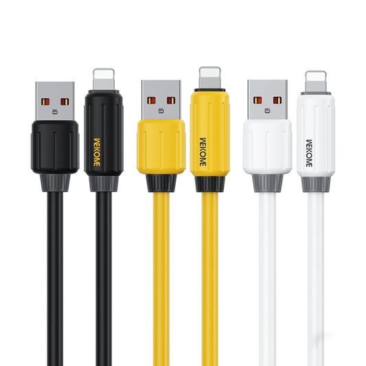 WK WDC-27i Elastic Genuine Silicone 1m 12W USB to 8 Pin Fast Charging Data Cable(Yellow) by WK