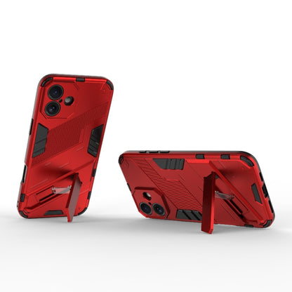 For iPhone 16 Punk Armor 2 in 1 PC + TPU Phone Case with Holder(Red) - iPhone 16 Cases by buy2fix | Online Shopping UK | buy2fix