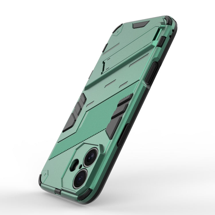 For iPhone 16 Plus Punk Armor 2 in 1 PC + TPU Phone Case with Holder(Green) by buy2fix