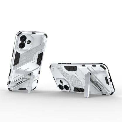 For iPhone 16 Plus Punk Armor 2 in 1 PC + TPU Phone Case with Holder(White) by buy2fix