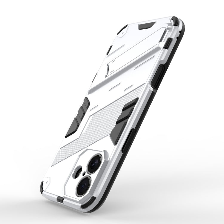 For iPhone 16 Plus Punk Armor 2 in 1 PC + TPU Phone Case with Holder(White) by buy2fix