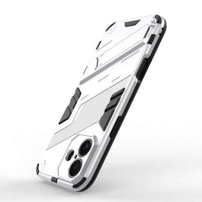 For iPhone 16 Plus Punk Armor 2 in 1 PC + TPU Phone Case with Holder(White) by buy2fix