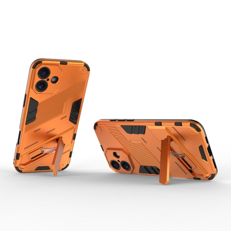 For iPhone 16 Plus Punk Armor 2 in 1 PC + TPU Phone Case with Holder(Orange) by buy2fix