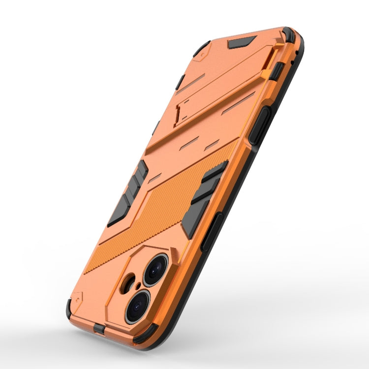 For iPhone 16 Plus Punk Armor 2 in 1 PC + TPU Phone Case with Holder(Orange) by buy2fix