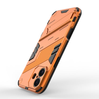 For iPhone 16 Plus Punk Armor 2 in 1 PC + TPU Phone Case with Holder(Orange) by buy2fix
