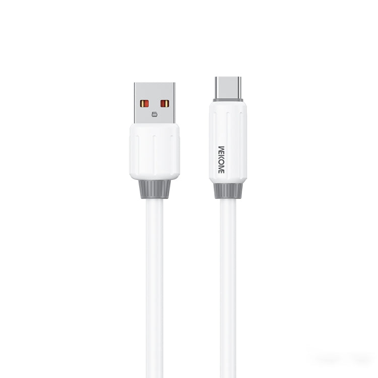 WK WDC-27a Elastic Genuine Silicone 1m 66W USB to Type-C Fast Charging Data Cable(White) - USB-C & Type-C Cable by WK | Online Shopping UK | buy2fix